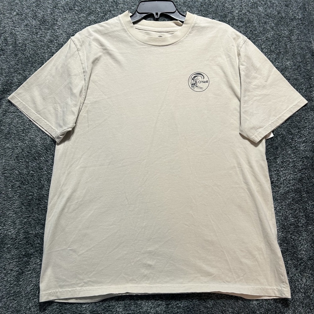 O Neil Mens Size L Beige Short Sleeve Circle Surfer Athletic T Shirt